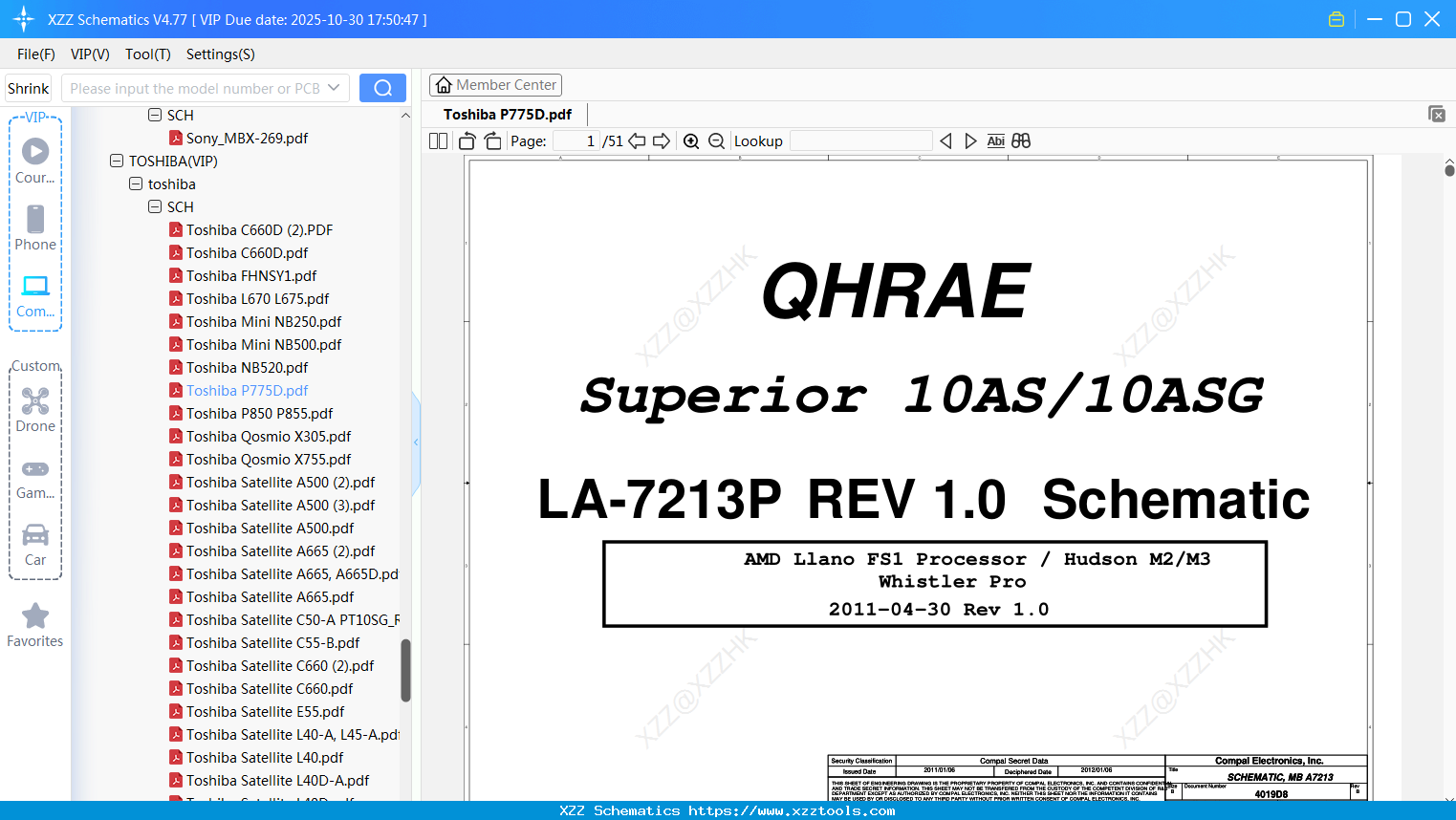Laptop Toshiba P775D